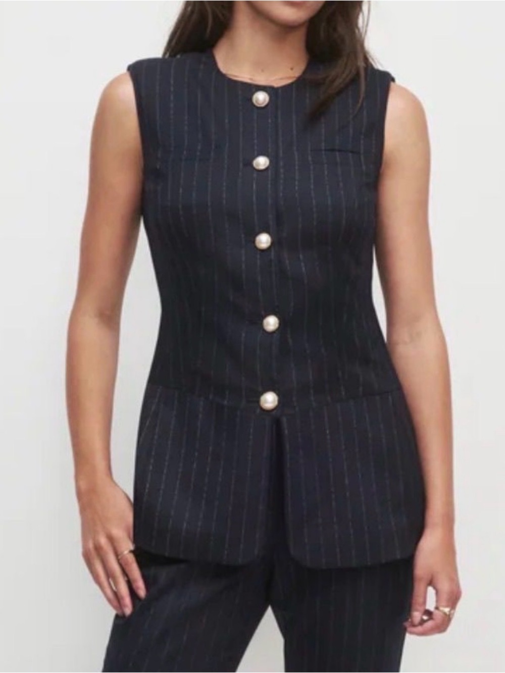FAVORITE DAUGHTER Pin Stripped Vest size S